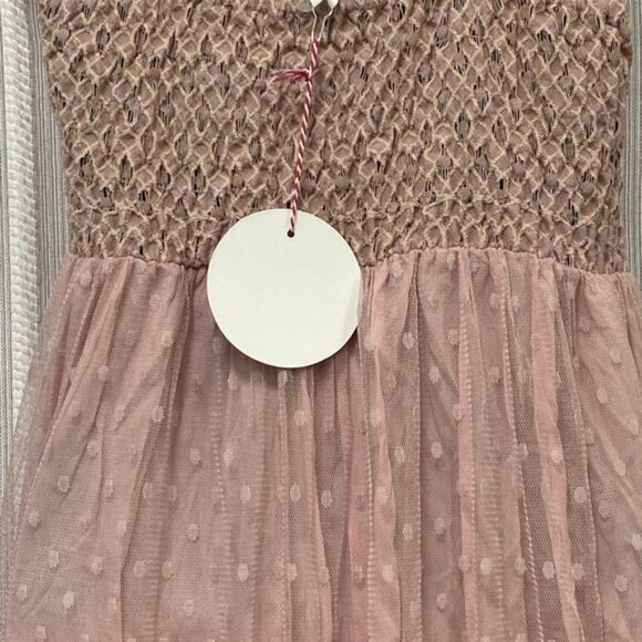 Elegant Lace Pink Blush V Neck Maxi Dress by Umgee Size 6 NWT - Picture 9 of 16